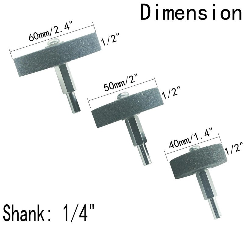 JUNLIXN 25/38/40/50/60 mm 5 Pcs Multiple Shapes Mounted Grinding Stone Sharpening Kits with 1/4-Inch Shank - Image 2